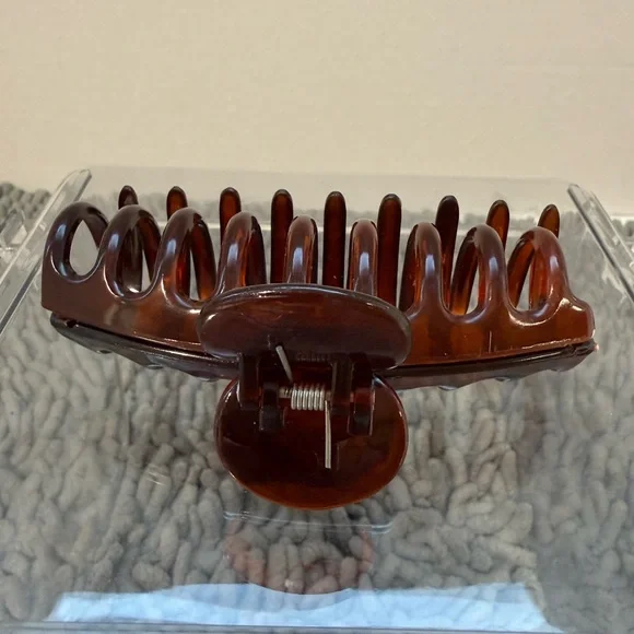 Set of Three Hair Claw Clips - Black, Brown, Clear (BUNDLE ONLY PURCHASE) - Picture 4 of 4